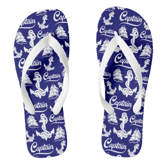 Kapitein Zeilboot Anker Zeevaart Design Teenslippers (Voetbed)
