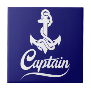 Kapitein Zeilboot Anker Zeevaart Design Tegeltje