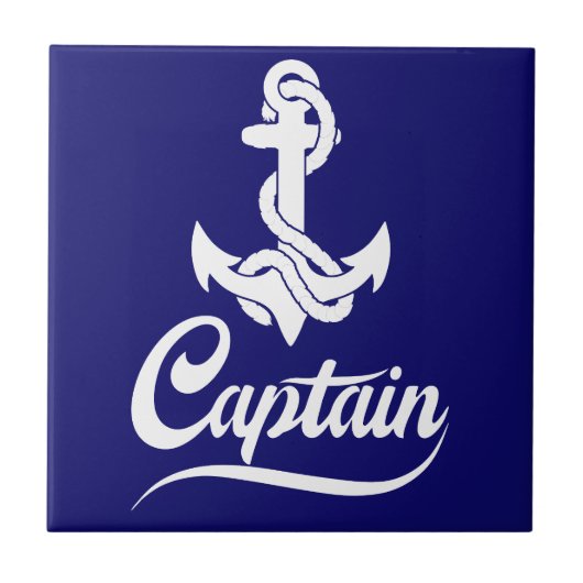 Kapitein Zeilboot Anker Zeevaart Design Tegeltje (Voorkant)
