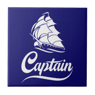 Kapitein Zeilboot Anker Zeevaart Design Tegeltje