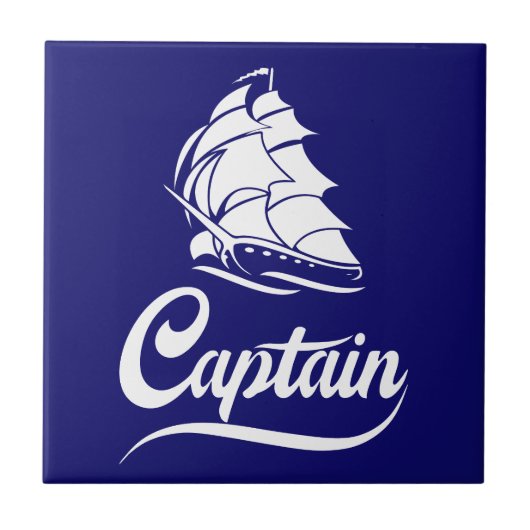 Kapitein Zeilboot Anker Zeevaart Design Tegeltje (Voorkant)