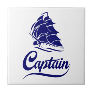 Kapitein Zeilboot Anker Zeevaart Design Tegeltje