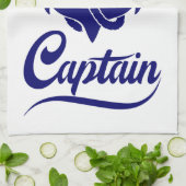 Kapitein Zeilboot Anker Zeevaart Design Theedoek (Gevouwen)