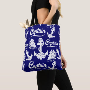Kapitein Zeilboot Anker Zeevaart Design Tote Bag