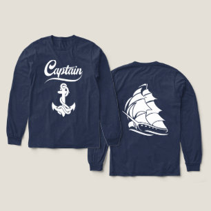 Kapitein Zeilboot Anker Zeevaart Design Tri-Blend Shirt
