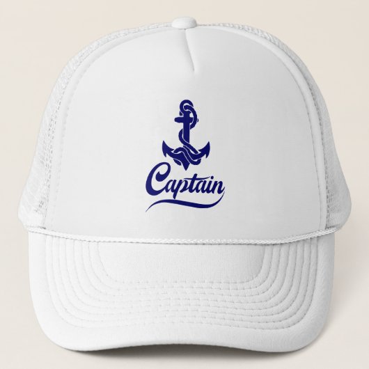 Kapitein Zeilboot Anker Zeevaart Design Trucker Pet (Voorkant)