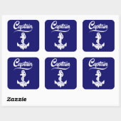 Kapitein Zeilboot Anker Zeevaart Design Vierkante Sticker (Vel)