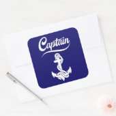 Kapitein Zeilboot Anker Zeevaart Design Vierkante Sticker (Envelop)