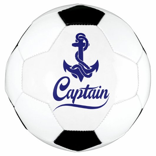Kapitein Zeilboot Anker Zeevaart Design Voetbal (Voorkant)
