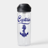 Kapitein Zeilboot Anker Zeevaart Design Waterfles (Achterkant)