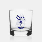 Kapitein Zeilboot Anker Zeevaart Design Whisky Glas (Voorkant)
