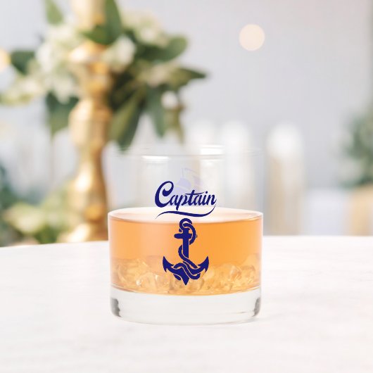 Kapitein Zeilboot Anker Zeevaart Design Whisky Glas (Insitu (Huwelijk))