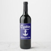 Kapitein Zeilboot Anker Zeevaart Design Wijn Etiket (Voorkant)