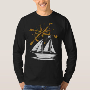 Kapitein Zeilboten kapitein scheepvaart Nautical S T-shirt