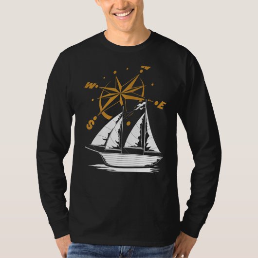 Kapitein Zeilboten kapitein scheepvaart Nautical S T-shirt (Voorkant)