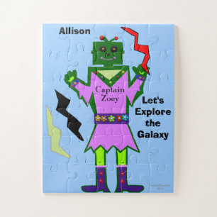 Kapitein Zoey Girl Robot Pink Outfit Flowers Legpuzzel