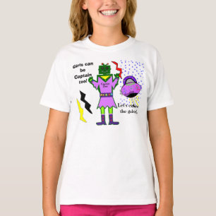 Kapitein Zoey Meisjes Kunnen Kapitein Pink Ruimtes T-shirt