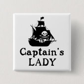 Kapitein's Lady Vierkante Button 5,1 Cm (Voorkant)