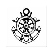 Kapiteinsstuurwiel en anker rubberstempel (Afrduk)