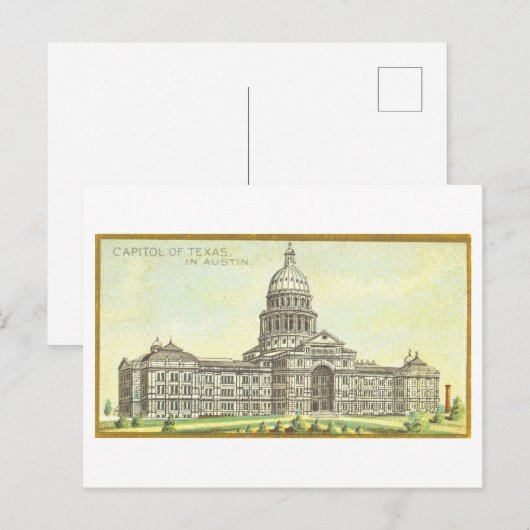Kapitoolgebouw in Austin, Texas, Vintage Briefkaart (Voorkant / Achterkant)