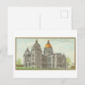 Kapitoolgebouw in Des Moines, Iowa, Vintage Briefkaart (Voorkant / Achterkant)