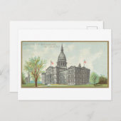 Kapitoolgebouw in Lansing, Michigan, Vintage Briefkaart (Voorkant / Achterkant)