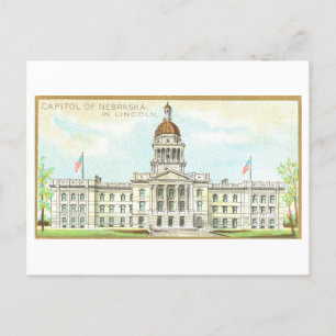 Kapitoolgebouw in Lincoln, Nebraska, Vintage Briefkaart