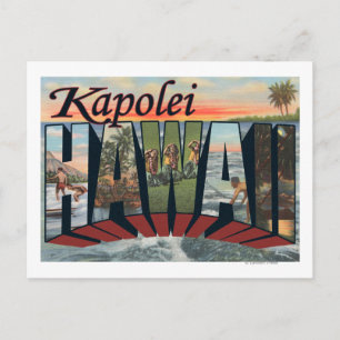 Kapolei, Hawaii - Grote letterscènes Briefkaart