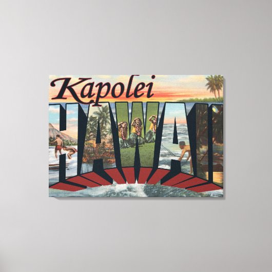 Kapolei, Hawaii - Grote letterscènes Canvas Afdruk (Voorkant)
