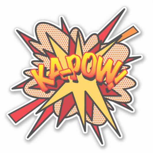 KAPOW Leuk Retro Stripboek Pop Kunst Sticker (Voorkant)
