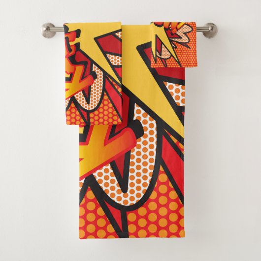 KAPOW Leuke Retro Strip Pop Art Bad Handdoek (Insitu)