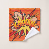 KAPOW Leuke Retro Stripboek Pop Art Bad Handdoek (Wasdoekje)
