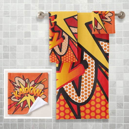 KAPOW Leuke Retro Stripboek Pop Art Bad Handdoek