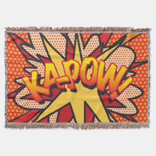 KAPOW Leuke Retro Stripboek Pop Art Deken (Voorkant)