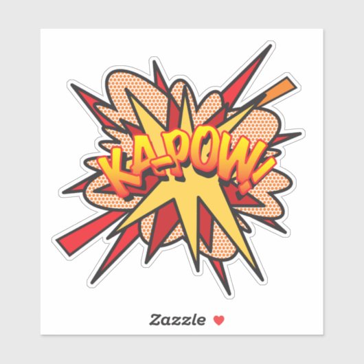 KAPOW Leuke Retro Stripboek Pop Art Sticker (Vel)