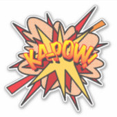 KAPOW Leuke Retro Stripboek Pop Art Sticker (Voorkant)