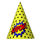 Kapow Pop Art Cartoon Superpower Birthday Pet Feesthoedjes (Voorkant)