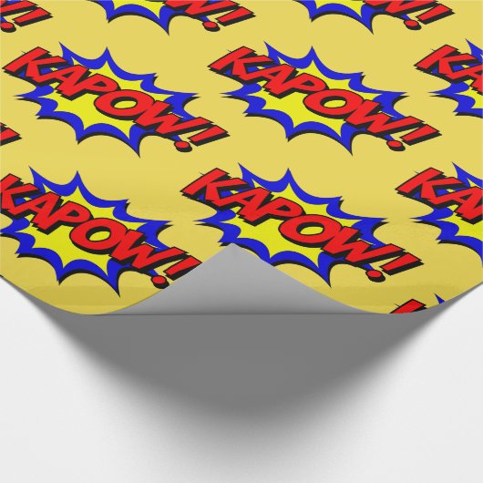 Kapow Pop Art Superhero Gift Wrap Cadeaupapier (Hoek)
