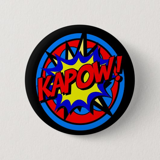 Kapow Superhero Cartoon Button (Voorkant)