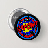 Kapow Superhero Cartoon Button (Voorkant /achterkant)