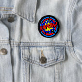 Kapow Superhero Cartoon Button (In situ)