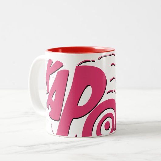 KAPOW! TWEEKLEURIGE KOFFIEMOK (Voorkant links)