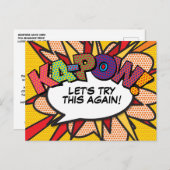 KAPOW uitgesteld verandering van datum stripboek P Briefkaart (Voorkant / Achterkant)