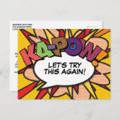 KAPOW Uitgestelde datumwijziging Stripboek Pop Art Aankondigingskaart (Voorkant / Achterkant)