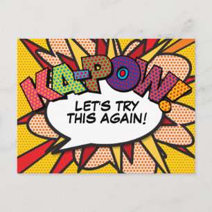 KAPOW Uitgestelde datumwijziging stripboek Pop Art Briefkaart