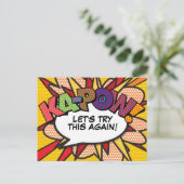 KAPOW Uitgestelde datumwijziging stripboek Pop Art Briefkaart (Staand voorkant)
