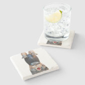 Kappa 河 童 Handstand Stenen Onderzetter (Zijkant)