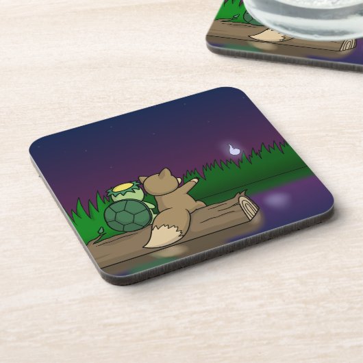 Kappa en Kitsune - Japans Yokai Bier Onderzetter (Linkerzijde)