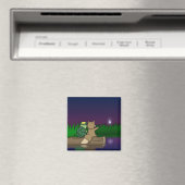 Kappa en Kitsune zitten bij een vijver Magneet (Insitu (Vaatwasser))