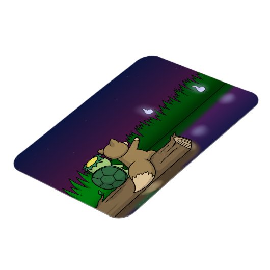 Kappa en Kitsune zitten bij een vijver Magneet (Linkerzijde)